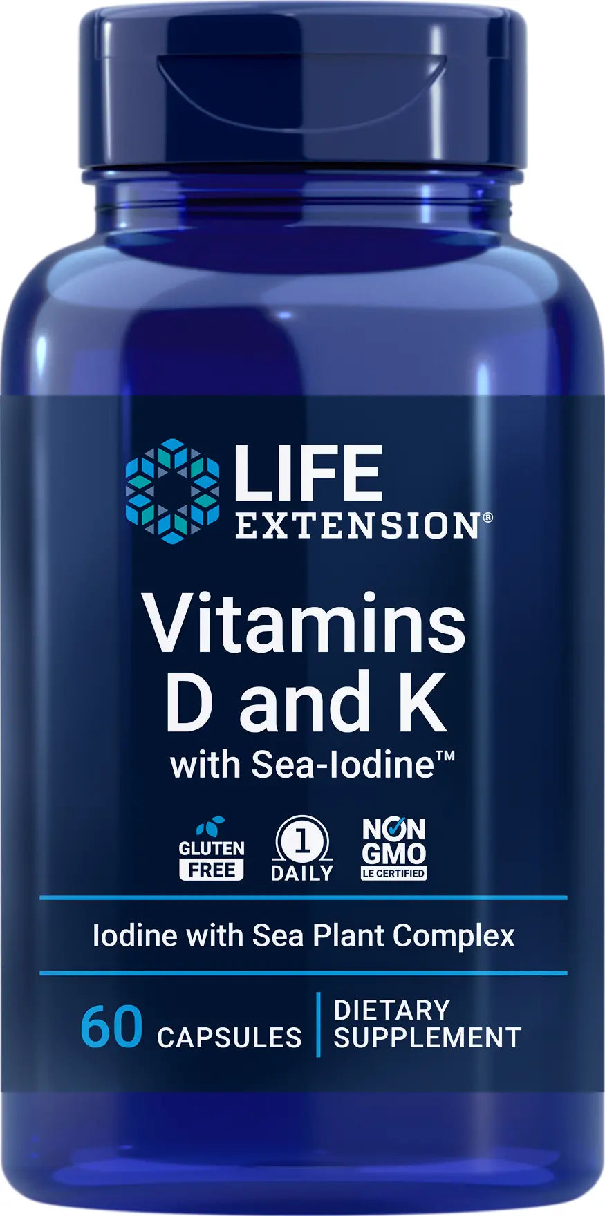 Vitamins D and K with Sea-Iodine 60 Capsules