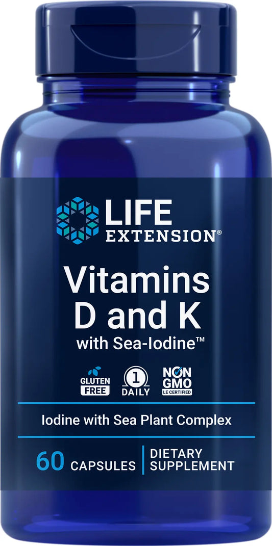 Vitaminas D y K con Yodo Marino 60 Cápsulas