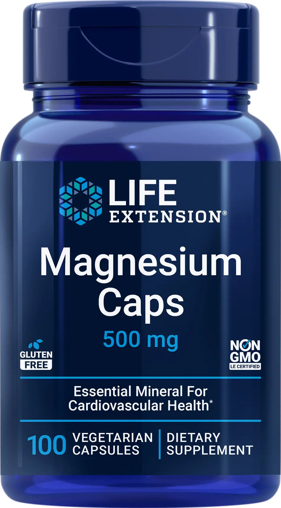 Magnesium Caps 500 mg, 100 Vegetarian Capsules