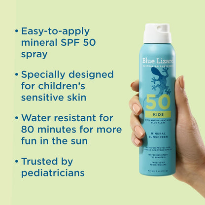 Blue Lizard Kids Mineral Sunscreen Spray SPF 50 (5oz)