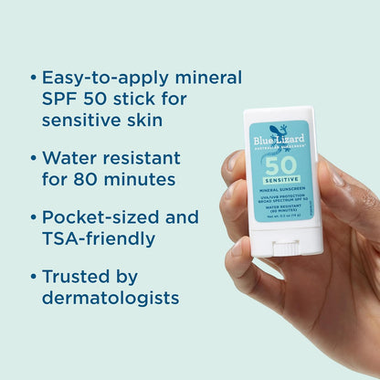Blue Lizard Sensitive Mineral Sunscreen Stick SPF 50 (0.5oz)