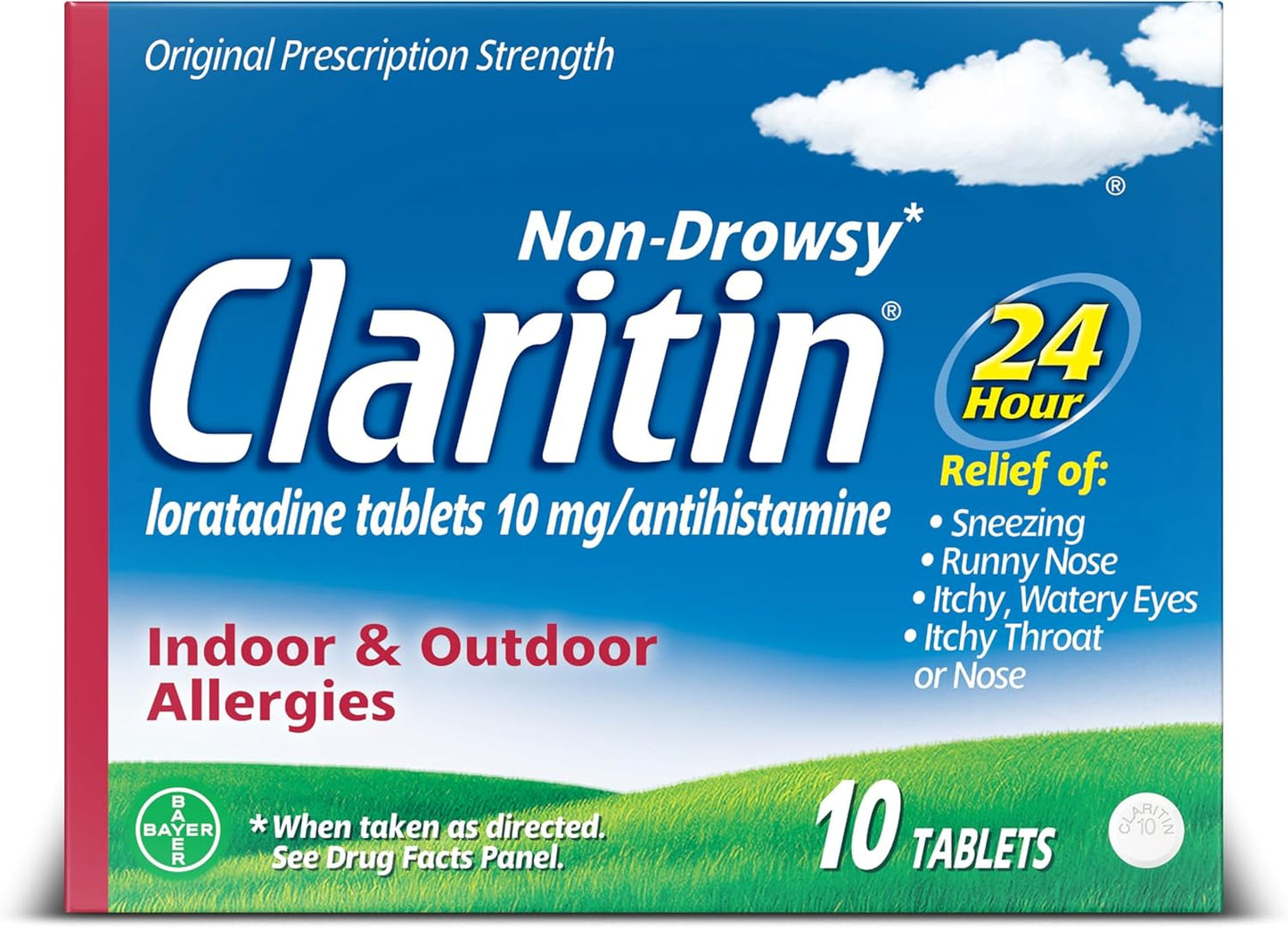 Claritin 24-Hour Allergy Relief 10mg (10ct Tablets)