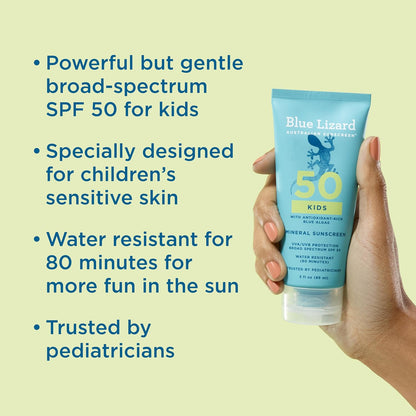 Protector solar mineral en loción Blue Lizard Kids SPF 50 (88 ml)
